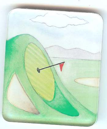 GOLF SLOPED GREEN MAGNET